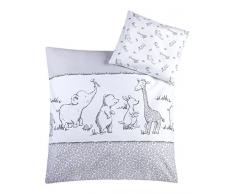 Babybettwäsche 80x80 + 35x40 cm, 100% Baumwolle, Made in Germany, Safari