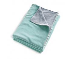 Mundo melocotón Velourstuch für Babybett Jade/Grau meliert