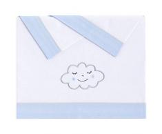 pekebaby 031190003 Nuvola – Triptychon Bettwäsche Baumwolle Kinderbett, Blau