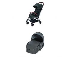 Maxi-Cosi Laika kompakter Kombi-Kinderwagen + Maxi-Cosi Laika Softtragetasche & Kinderwagenaufsatz (ab Geburt verwendbar), sparkling grey