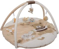 Bieco 02014000 Baby Erlebnisdecke Bubu Bär, Babydecke mit Spielbogen, Spieldecke Plüsch Spielzeug, beige ∅ ca. 90cm