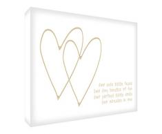 Feel Good Art eco-printed und gerahmt Kinderzimmer Leinwand mit Natur massiv Holzrahmen (44 x 34 x 3 cm, mittel, beige, zehn Finger und zehn Zehen/Twins), beige, 60 x 40 cm