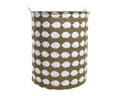 Homele 50 cm großer Wäschekorb mit wasserdichter Beschichtung, Baumwolle, Wäschekorb faltbar, süßer Leinen-Aufbewahrungskorb, Aufbewahrungskorb für Zuhause, Kinderzimmer, Spielzeug