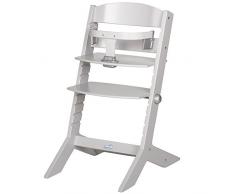 Geuther - mitwachsender Hochstuhl SYT 2337, TÜV geprüft, Sitzbrett verstellbar, Bauchbügel abnehmbar, Babyliege separat erhältlich, grau