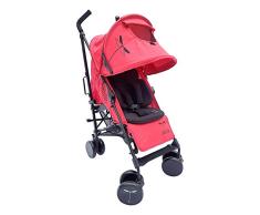 libelulle kikoé 2.0 Pack Reduzierstück Kinderwagen Gehstock Farbe Rot Aluminium-Chassis für 0/4 Jahre + Sitzverkleinerer Micro Faser für 0/18 Monate