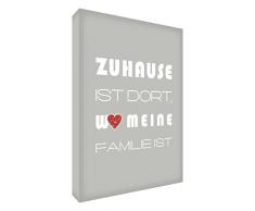 Little Helper HMEFAM2436-19G Feel Good Art Wandschmuck Leinwand, 91 x 60 cm, grau