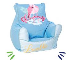 Delsit Kindersitzsack Kinder Sitzsack Spielzimmer Kindersessel für Jungen und Mädchen Flamingo, blau