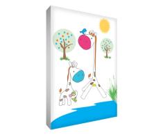 Feel Good Art Leinwandbild für Kinderzimmer Cute Giraffe Design (A2)
