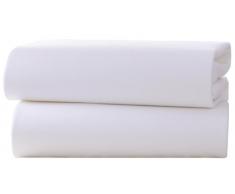 Clair de Lune Bettlaken Baumwolle Jersey Spannbettlaken für Kinderbett Blatt (weiß, 2 Stück)