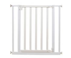 Roba 1547W - Türschutzgitter, Holz/Metall, weiß, Verstellbreite 77-86 cm, Gesamthöhe 76.5 cm, erweiterbar durch Anbauteile