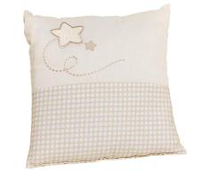 Kissen bestickt (30 x 30 cm) Herz beige