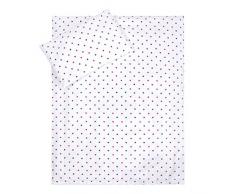 LULANDO Bettwäsche Kinderbettwäsche Bettset 2-teilig Kissenbezug und Bettbezug. Oberstoff 100% Baumwolle. Passend für Kinderbetten 70x140 cm. Farbe: Blue and Red Stars / White