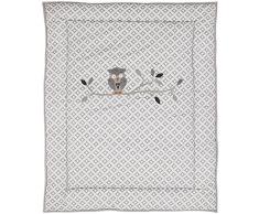 TAFTAN BX-710 Krabbeldecke Eulen, 100 x 80 cm, grau