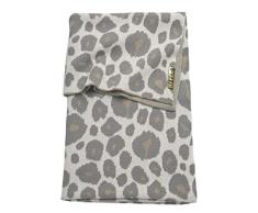 Meyco 2753015 Babydecke gestrickt 100% Baumwolle PANTER Neutral 100x150 cm, Mehrfarbig