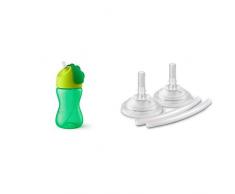 Philips Avent SCF798/01 Strohhalmbecher, 300 ml, 12m+, grün inklusive Ersatz - Strohhalm