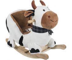 Bieco Plüsch Schaukeltier Kuh Buernhof| Kinder Schaukelstuhl / Sicherheitsgurt | Baby Schaukel | Schaukel Kleinkind | Schaukeltier Baby Zimmer | Baby Schaukelwippe ab 9 Monate | Schaukelpferd Holz