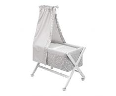 Cambrass 35058 Babybett Aus Holz X-Form plus Himmel (Stange) Kollektion, Star, 55 x 87 x 74 cm, grau