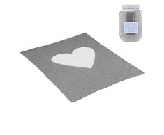 Cambrass 40176 Tagesdecke Baumwolle Cuore, 80x100 cm, grau