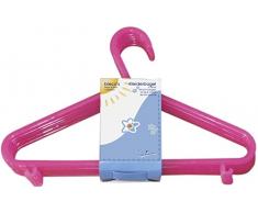 Bieco Kleiderbügel Kinder Baby Kinderkleiderbügel Babykleiderbügel Kunststoff Hangers Hosensteg Aufbewahrung für Kleiderschrank Schrank Länge 29,5cm, 16 Stück, pink, schmal, Artn 90016144