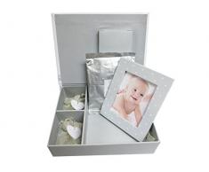 PMP Koffer Memory Box Bilderrahmen + Prägung grau