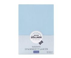 Julius Zöllner 8320147760 - Spannbetttuch Jersey für das Kinderbett, Größe: 60x120 / 70x140 cm, Farbe: hellblau