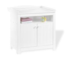 Pinolino Wickelkommode Nina, romantische Wickelkommode, Wickelfläche 85 x 75 cm, Wickelhöhe 90 cm, Wickelansatz abnehmbar, Fichte, weiß lasiert (Art.-Nr. 13 16 17)