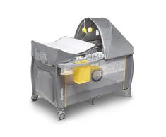 Lionelo Sven Plus 2in1 Reisebett Baby Laufstall Baby ab Geburt bis 15kg, Moskitonetz, Tragetasche, zusammenklappbar (Yellow Scandi)