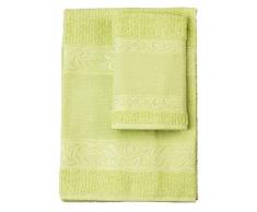 Filet Handtücher, 100% Baumwoll-Frottee, einfarbig, mit Aida-Einsatz, zum Nachfüllen - Grün