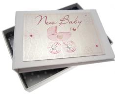 White Cotton Cards Fotoalbum Baby Tiny (Pink Kinderwagen, Bliss Range)
