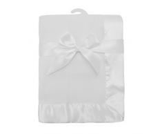 American Baby Company Fleece Decke mit Satin Trim, weiß