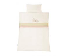 Julius Zöllner 8520110300 - Organic Bär Blume Bettwäsche mit Applikation, 100 x 135 cm