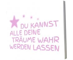 Little Helper UCNBE128-13G Feel Good Art Wandschmuck aus starker Leinwand im modernen typographischen Stil Du kannst sein, wer du willst, 30 x 20 cm, hellrosa