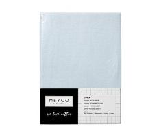 Meyco 565203 Jersey Spannbetttuch, 2er-Pack, 70x140/150 cm (Kinderbett), Hellblau 100% Baumwolle