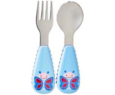 Skip Hop Zoo Kind und Kleinkind Gabel und Löffel Kinderbesteckset, Schmetterling Blossom, mehrfarbig