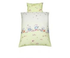 Julius Zöllner 8510019156 - Bettwäsche, 80/80 und 35/40 - Hippos grün