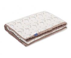 Pepi Leti 685843716600 Vogelwolken-Kuscheldecke Braun Minky, Babydecke, Kinderdecke, 100 x 75 cm Decke, mehrfarbig
