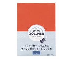 Julius Zöllner 8330047710 Jersey Spannbetttuch für Wiegen 90x40 und Stubenwagen, Farbe: koralle