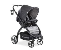Hauck Lift Up 4 Buggy bis 25 kg mit Liegefunktion ab Geburt, mit einer Hand klein zusammenklappbar, höhenverstellbarer Teleskopschiebegriff, Getränkehalter, großer Korb, caviar stone (grau)
