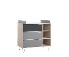 Geuther - Wickelkommode Marit grau/anthrazit mit Metallfüßen Softclose made in Germany