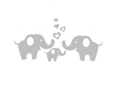 Anber Elefant Familie Wand Aufkleber Abnehmbar Vinyl Wand Kunst Elefant Wall Dekorative Unisex Aufkleber Baby Kinderzimmer Wandtattoo Decor 32W x 15.7H grau