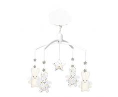 Trousselier - Musikmobile - Engelhase - Sternenbedruckte Baumwolle - Musik Romeo & Julia - Chic - Ideales Geburtsgeschenk - Einfach zu installieren - Farbe weiß