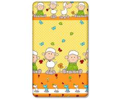100% Baumwolle Enganliegend Blatt Mit Bedruckt Design Für Baby Junior Bett 160x70CM - Schaf Gelb