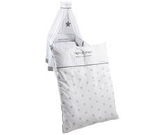 roba Kinder-Bettgarnitur 4-tlg, Babybett-Ausstattung Rock Star Baby 2, Bettset mit Applikation, Bettwäsche 100x135 (Decke & Kissen), Nestchen, Himmel