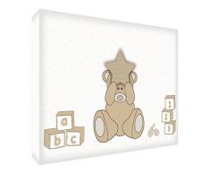 Feel Good Art Wandbild, Motiv Bär Grande - 60 x 40 x 4 cm beige