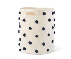 Pehr sehr großer Korb Hamper Pom Pom Ecru