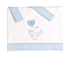 Pekebaby ELEFANTINO Bettwäsche aus Baumwolle, 35 x 75 cm, Blau