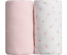 Babycalin Spannbettlaken, 60 x 120 cm, Rosa, mit Sternen, 2 Stück