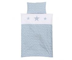 babybay Kinderbettwäsche Piqué, azurblau Sterne weiß mit Applikation Stern