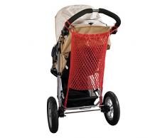 sunnybaby 12268 - Einkaufsnetz, Universalnetz für Jogger - Kinderwagen | mit Ankerverschluss - Farbe: ROT | Qualität: MADE in GERMANY