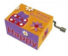 Fridolin 58411 Spieluhr Happy Birthday / Päckchen und Blüten